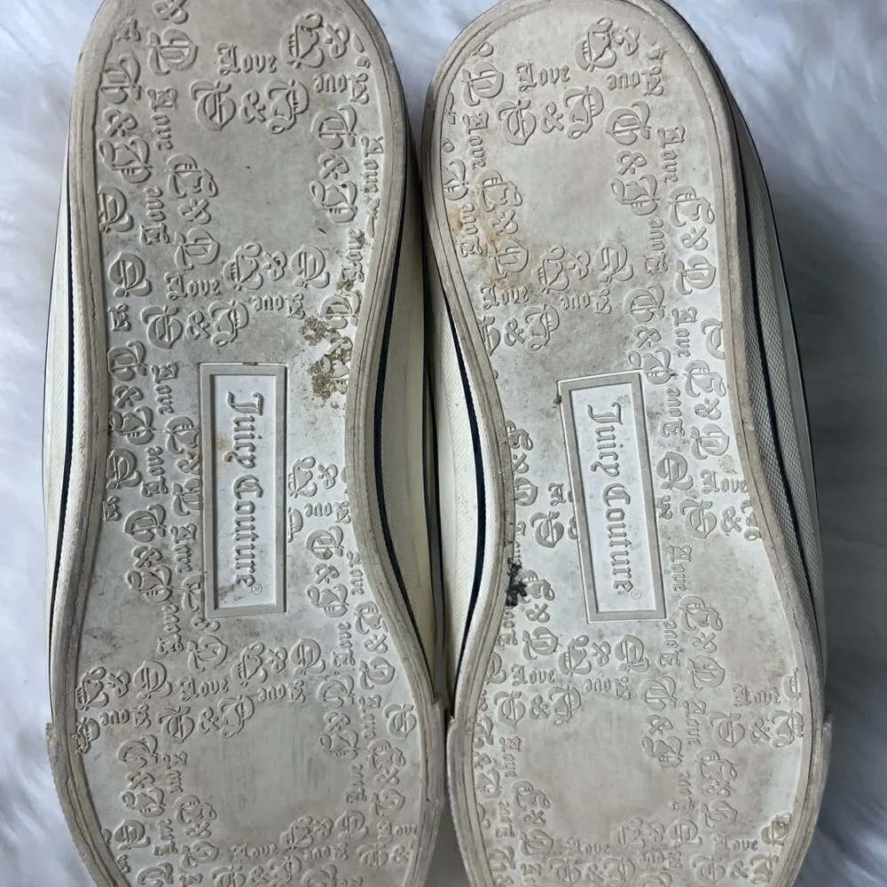 Juicy couture beige and gold canvas lace up sneakers size10